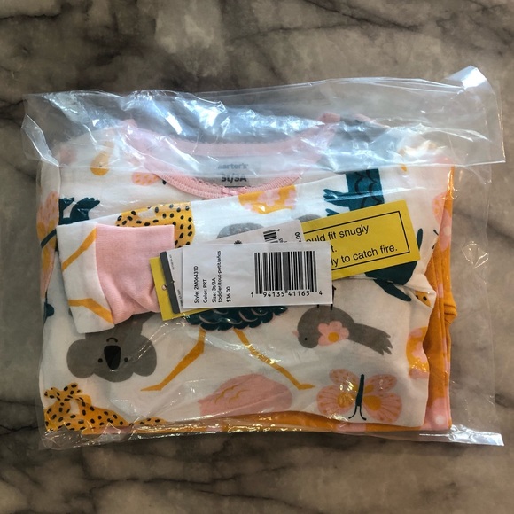 Carter's Toddler Girls Pant Pajama Set 3T - Picture 4 of 5
